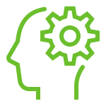 Cartoon head with tools