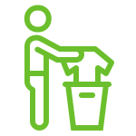 Cartoon man doing laundry